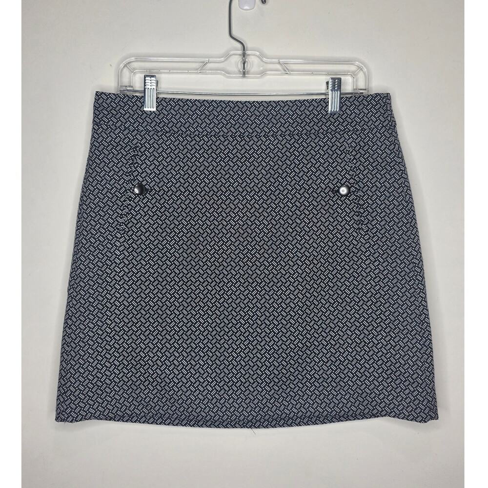Ann Taylor Loft black white skirt with front pockets - 8